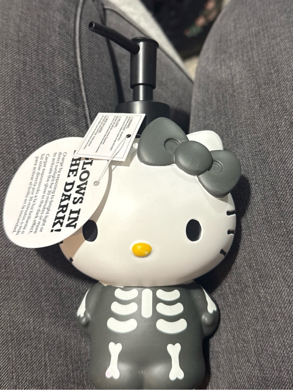 NWT Hello Kitty Black & White Glow-in-the-Dark Mummy Soap Dispenser